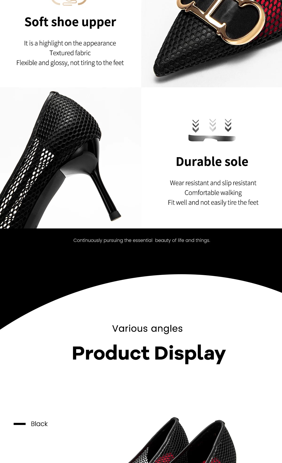 CHCH Women's 7CM High Heels – Hollow Design Red Business & Evening Shoes