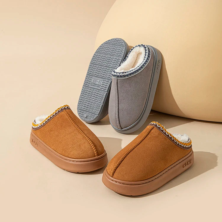 Women's Platform Fluffy Slippers – Plush Winter House Shoes with Soft Comfort