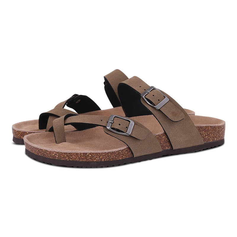 Unisex Suede Mules & Clogs – Cork Insole Sandals with Arch Support