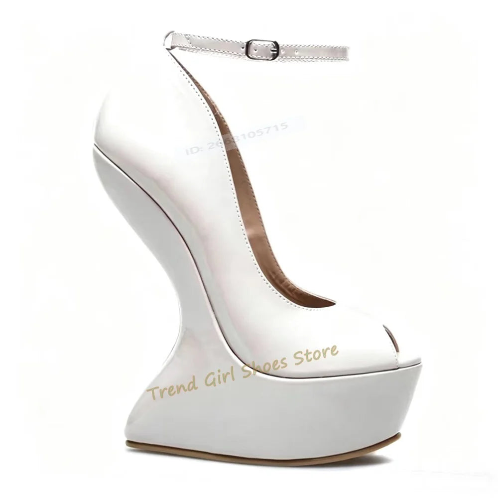 Women's Heelless High Heel Sandals – Open Toe Buckle Strap Party Shoes