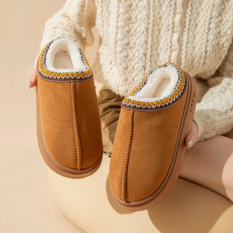 Women's Platform Fluffy Slippers – Plush Winter House Shoes with Soft Comfort
