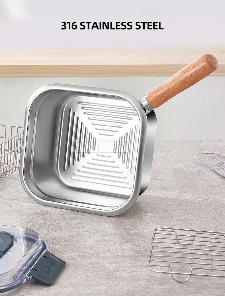 Portable Stainless Steel Deep Frying Pan