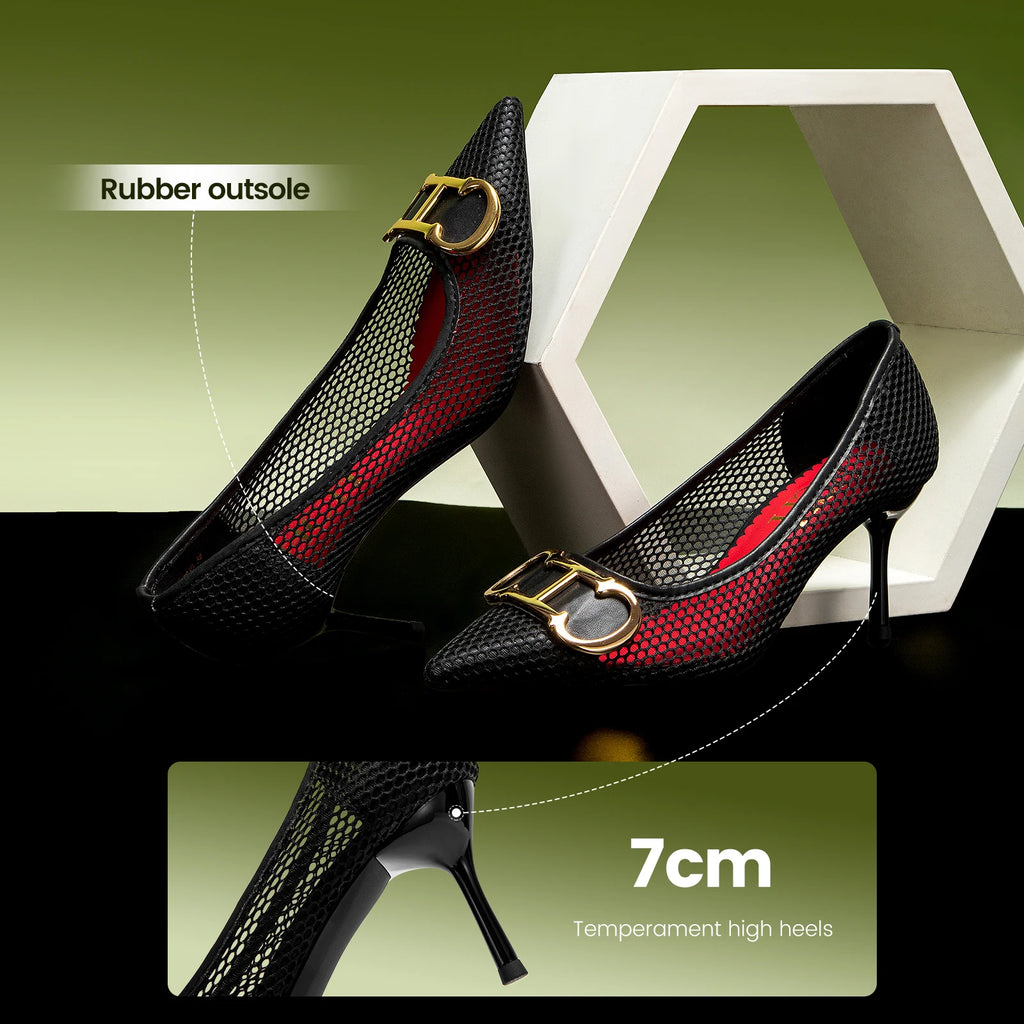 CHCH Women's 7CM High Heels – Hollow Design Red Business & Evening Shoes