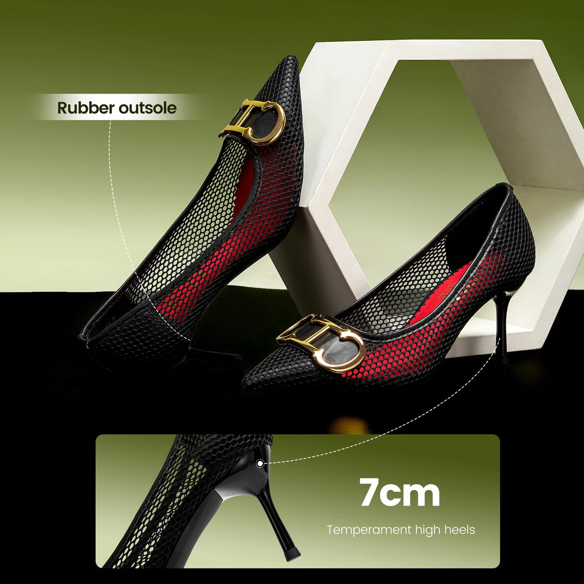 CHCH Women's 7CM High Heels – Hollow Design Red Business & Evening Shoes