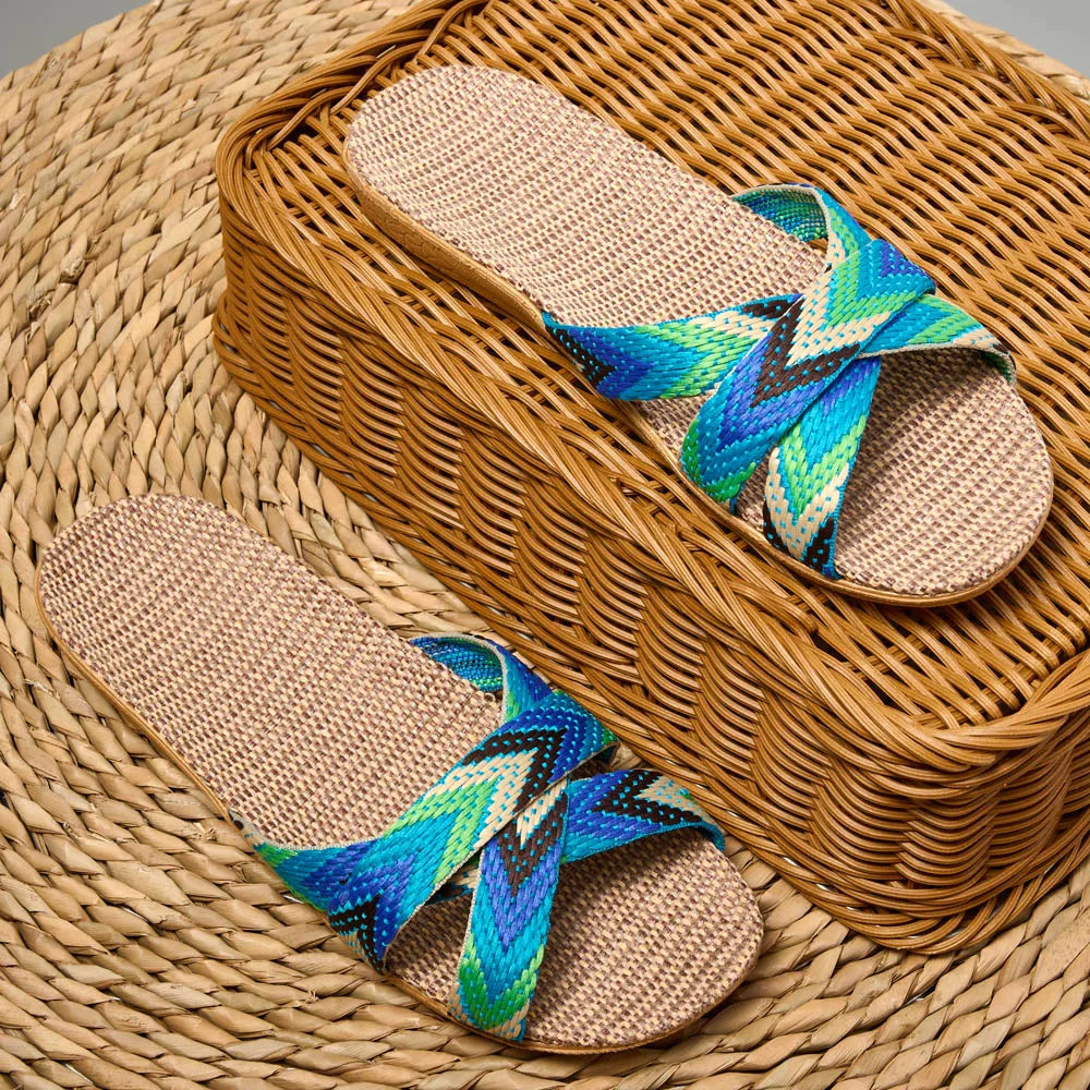 Women's Lightweight Linen Slippers – Soft Indoor Home Shoes for Couples