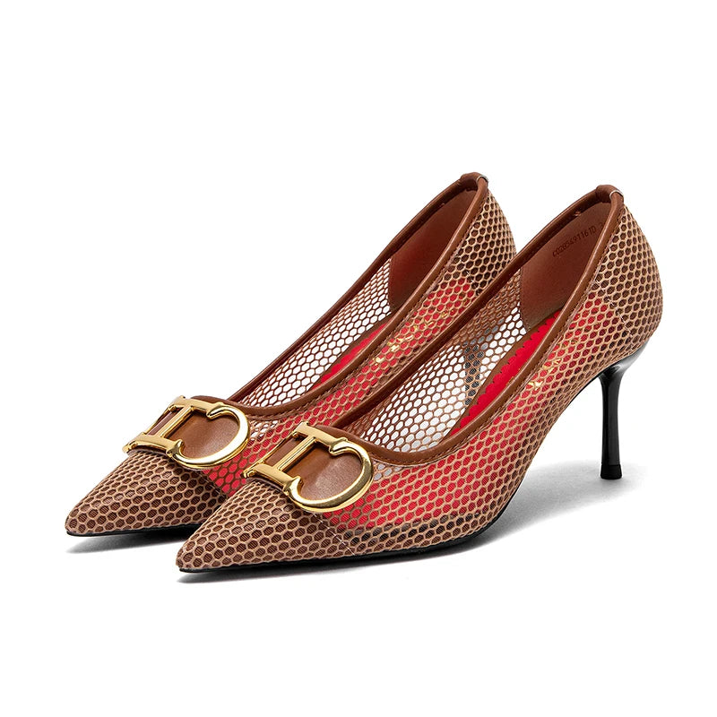 CHCH Women's 7CM High Heels – Hollow Design Red Business & Evening Shoes