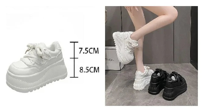 Women's 8.5CM Platform Wedge Sneakers – Stylish Casual Pumps for Everyday Wear