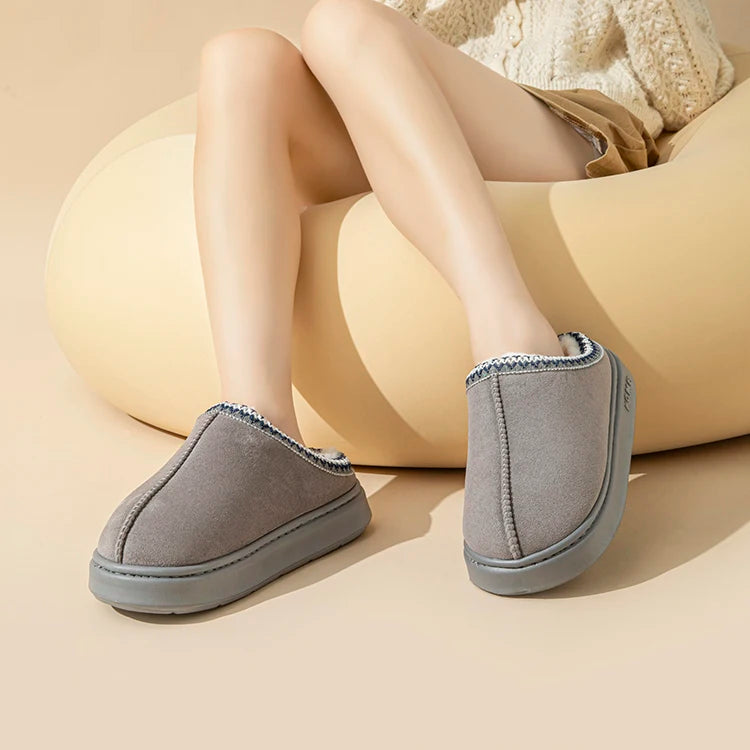 Women's Platform Fluffy Slippers – Plush Winter House Shoes with Soft Comfort