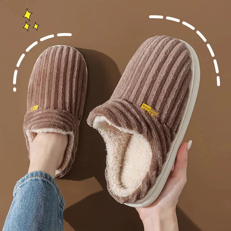 Evshine Women's Winter Fur Slippers – Soft Plush Fuzzy Warm House Shoes