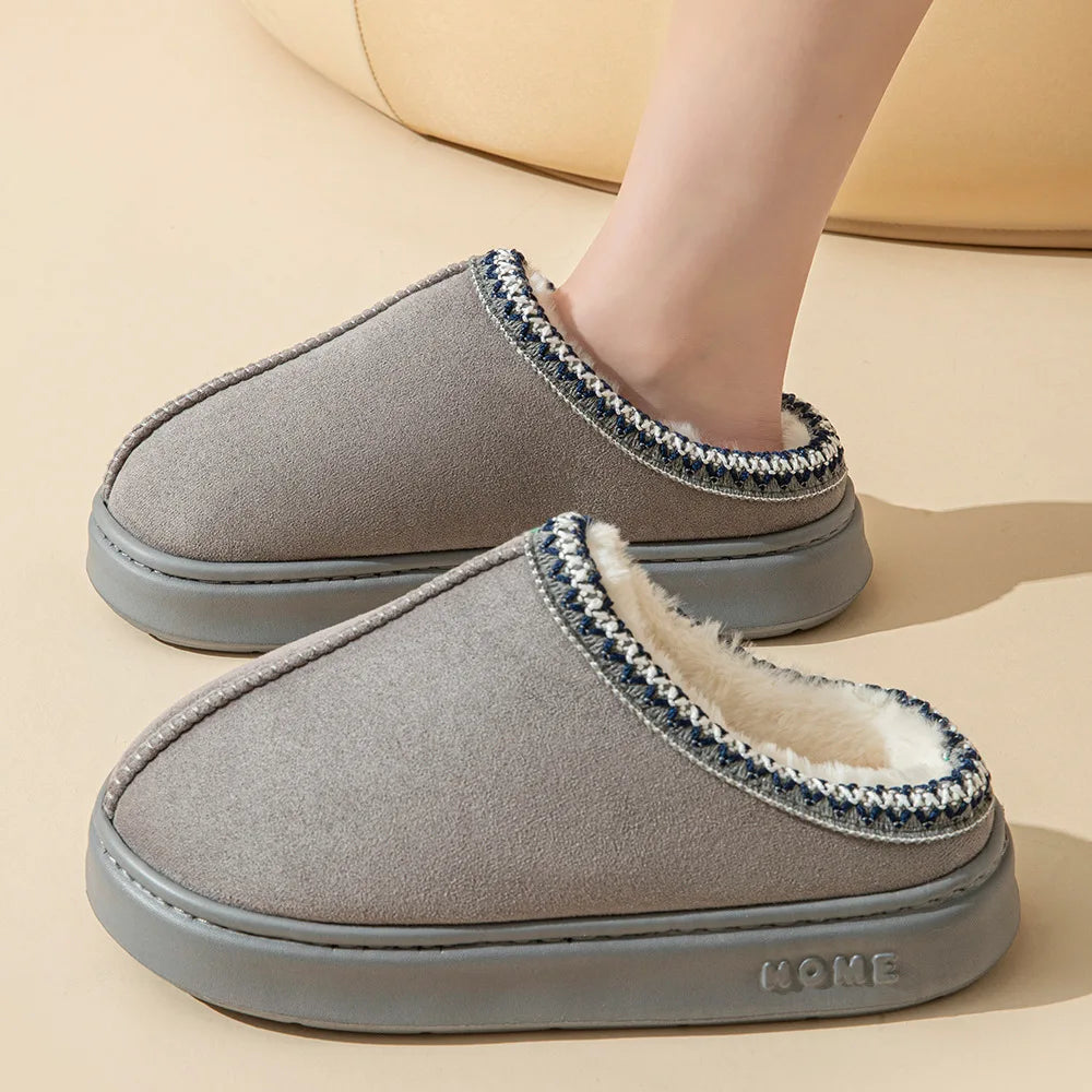 Women's Platform Fluffy Slippers – Plush Winter House Shoes with Soft Comfort