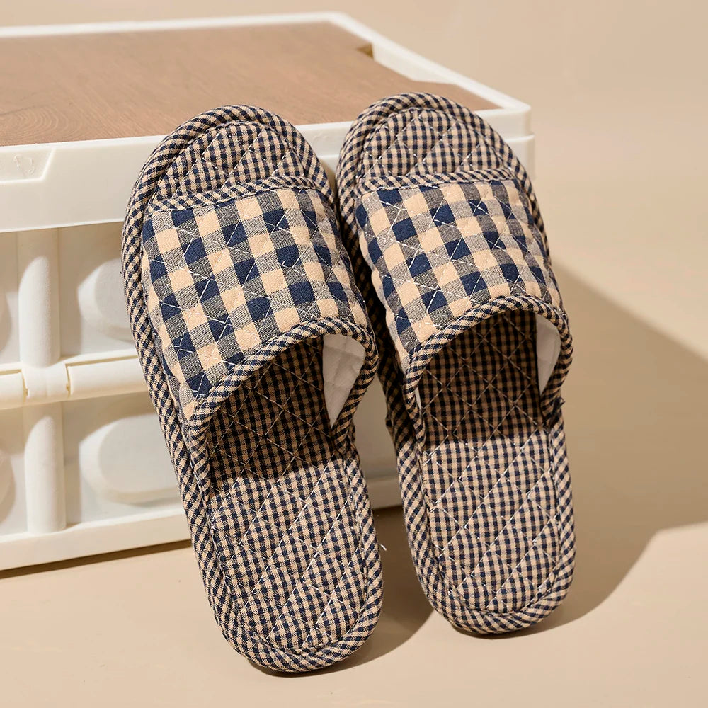 Women's Floral Cotton Slippers – Lightweight Soft Non-Slip Indoor House Shoes