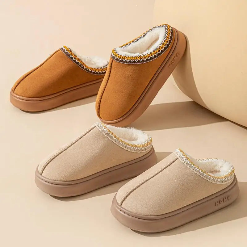 Women's Platform Fluffy Slippers – Plush Winter House Shoes with Soft Comfort
