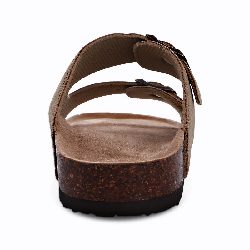 Unisex Suede Mules & Clogs – Cork Insole Sandals with Arch Support
