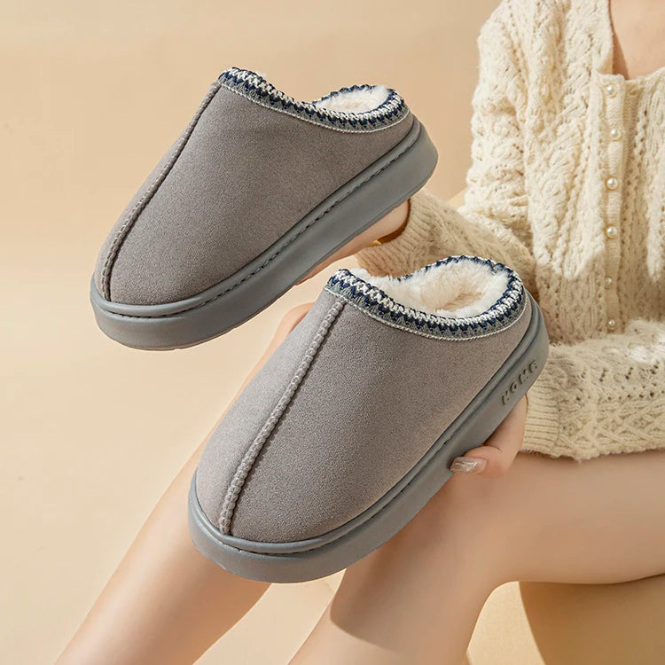 Women's Platform Fluffy Slippers – Plush Winter House Shoes with Soft Comfort