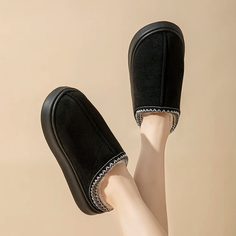 Women's Platform Fluffy Slippers – Plush Winter House Shoes with Soft Comfort