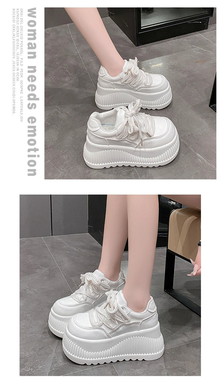 Women's 8.5CM Platform Wedge Sneakers – Stylish Casual Pumps for Everyday Wear