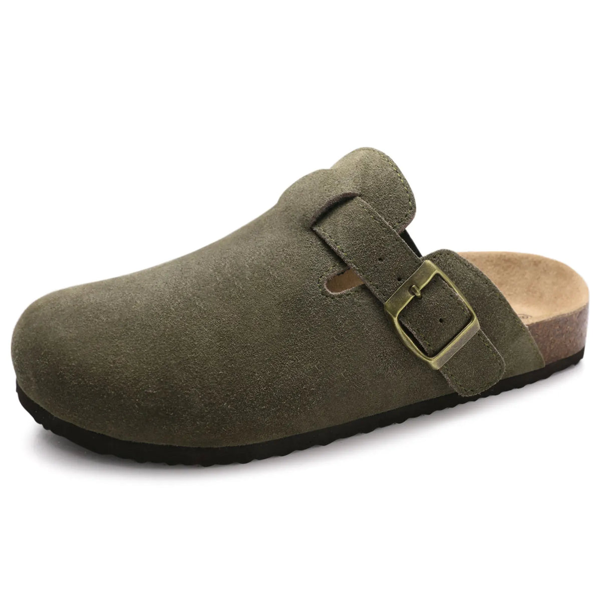 Unisex Suede Mules & Clogs – Cork Insole Sandals with Arch Support