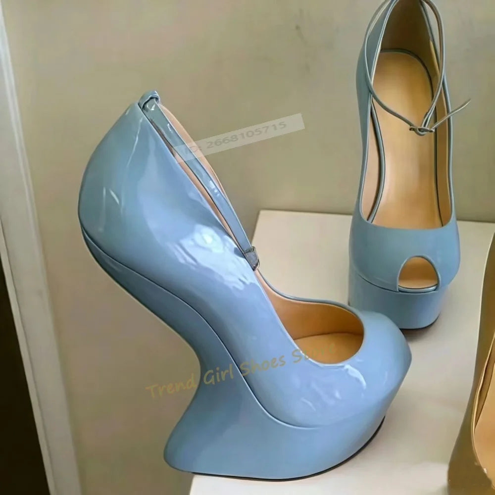 Women's Heelless High Heel Sandals – Open Toe Buckle Strap Party Shoes