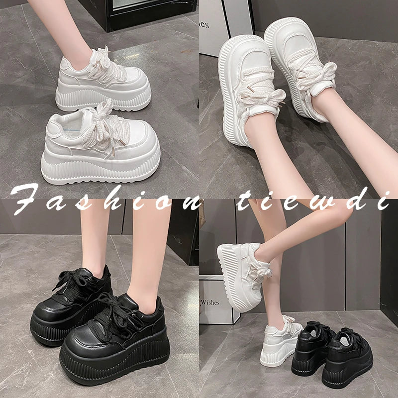 Women's 8.5CM Platform Wedge Sneakers – Stylish Casual Pumps for Everyday Wear