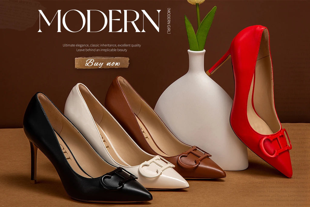 CHCH Women's 7CM High Heels – Hollow Design Red Business & Evening Shoes