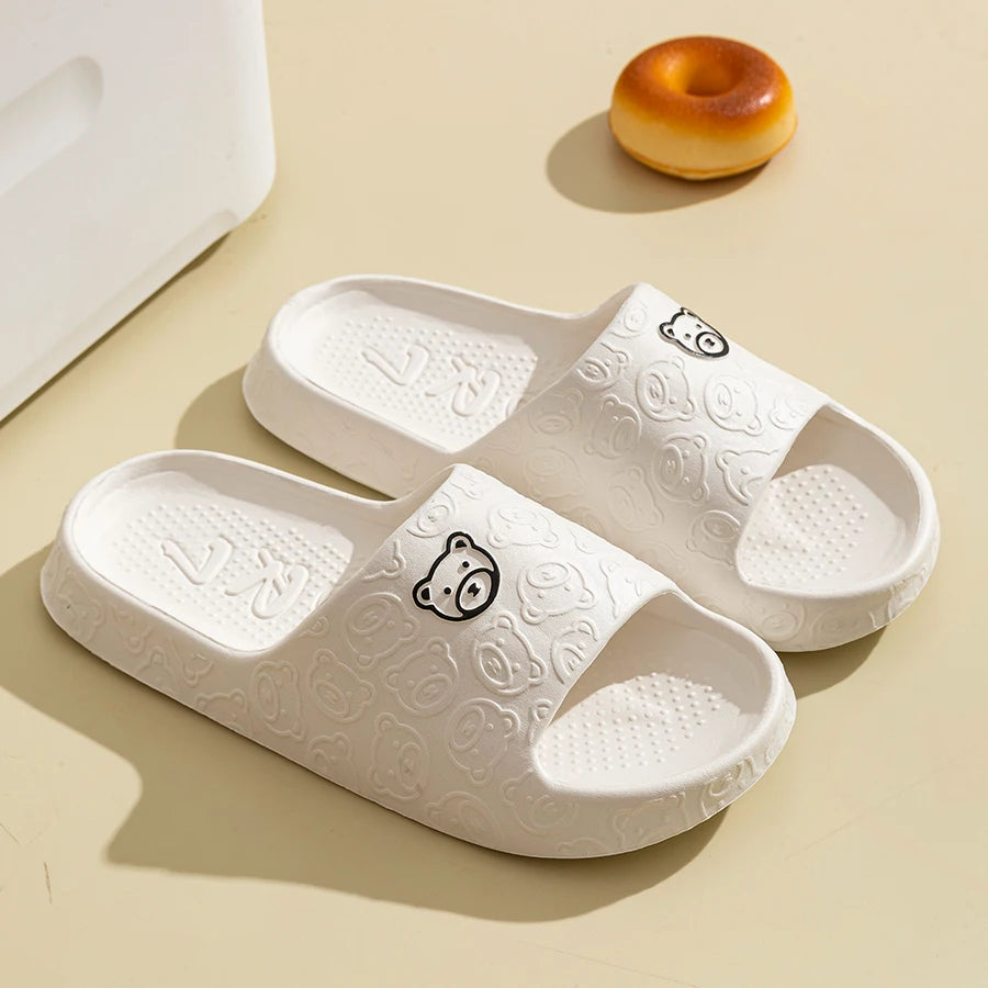 Cute Bear Slippers for Women & Men – Soft Cartoon Summer Sandals