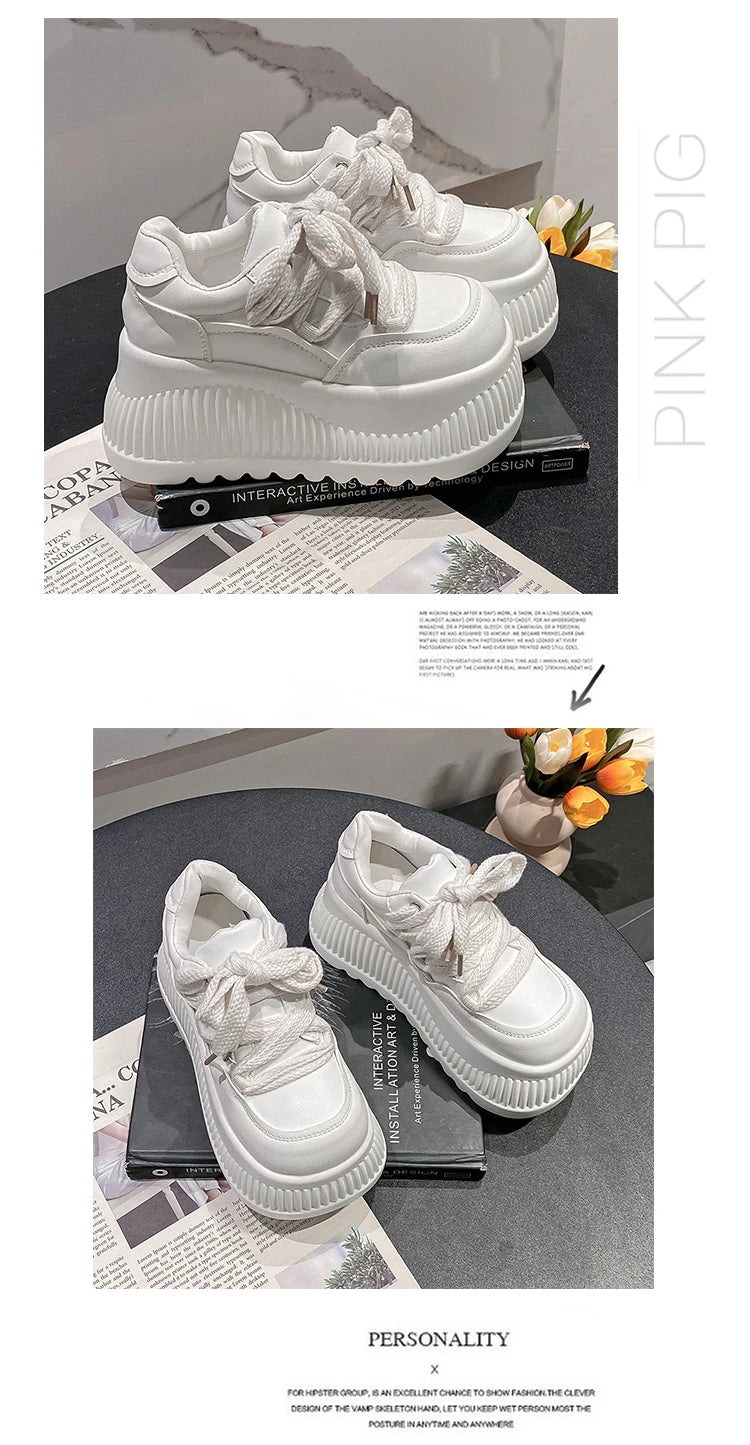 Women's 8.5CM Platform Wedge Sneakers – Stylish Casual Pumps for Everyday Wear