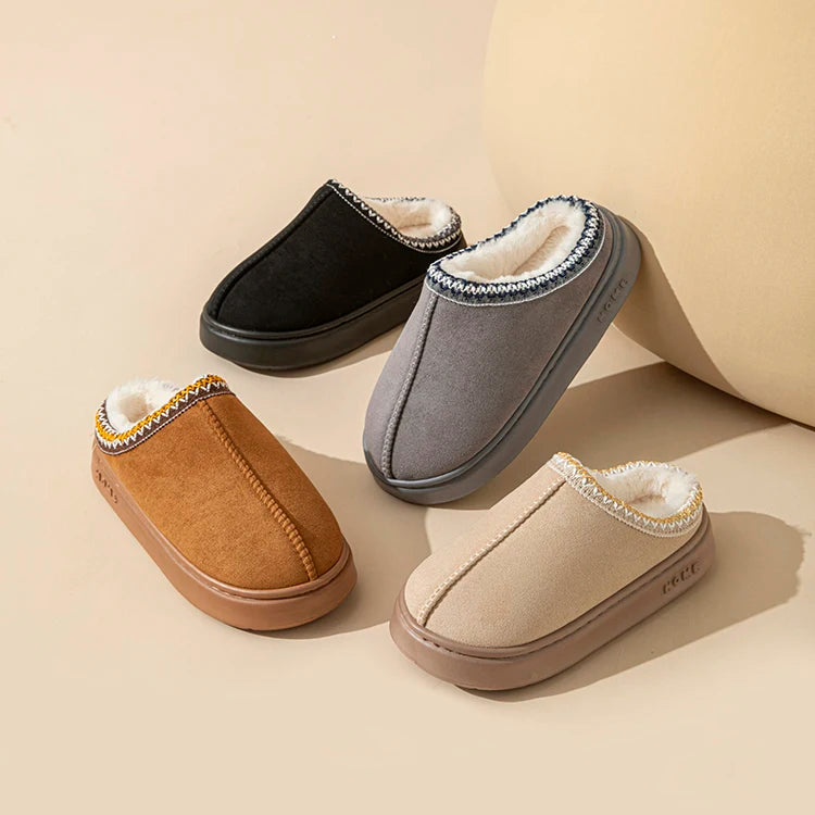 Women's Platform Fluffy Slippers – Plush Winter House Shoes with Soft Comfort