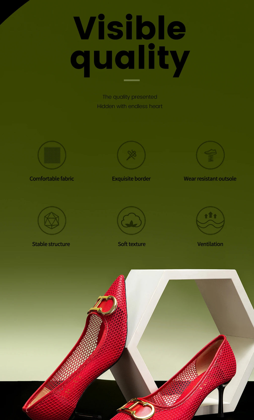 CHCH Women's 7CM High Heels – Hollow Design Red Business & Evening Shoes