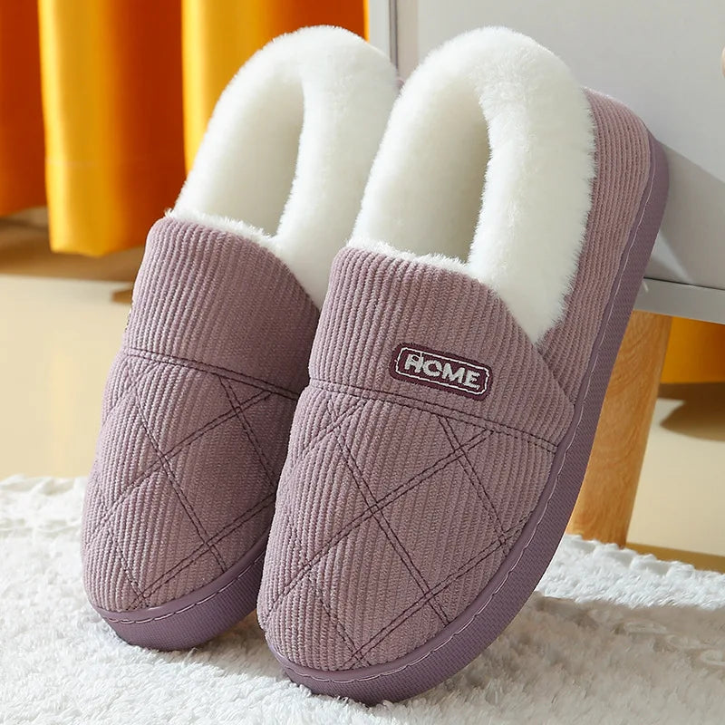 Evshine Women's Winter Fur Slippers – Soft Plush Fuzzy Warm House Shoes