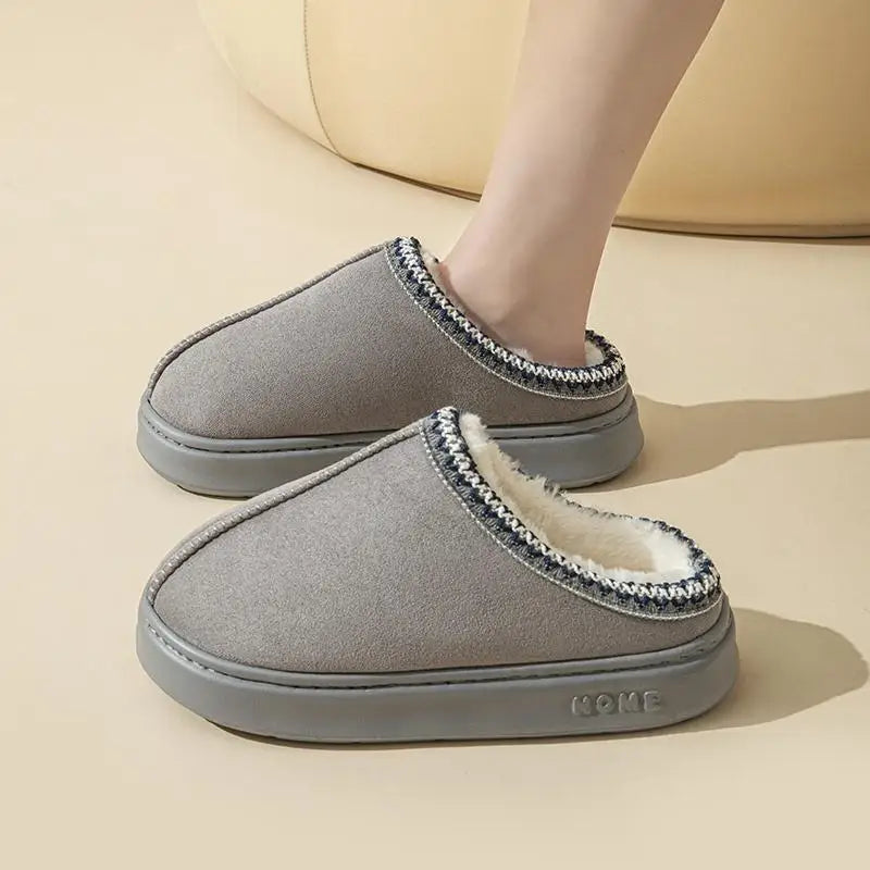 Women's Platform Fluffy Slippers – Plush Winter House Shoes with Soft Comfort