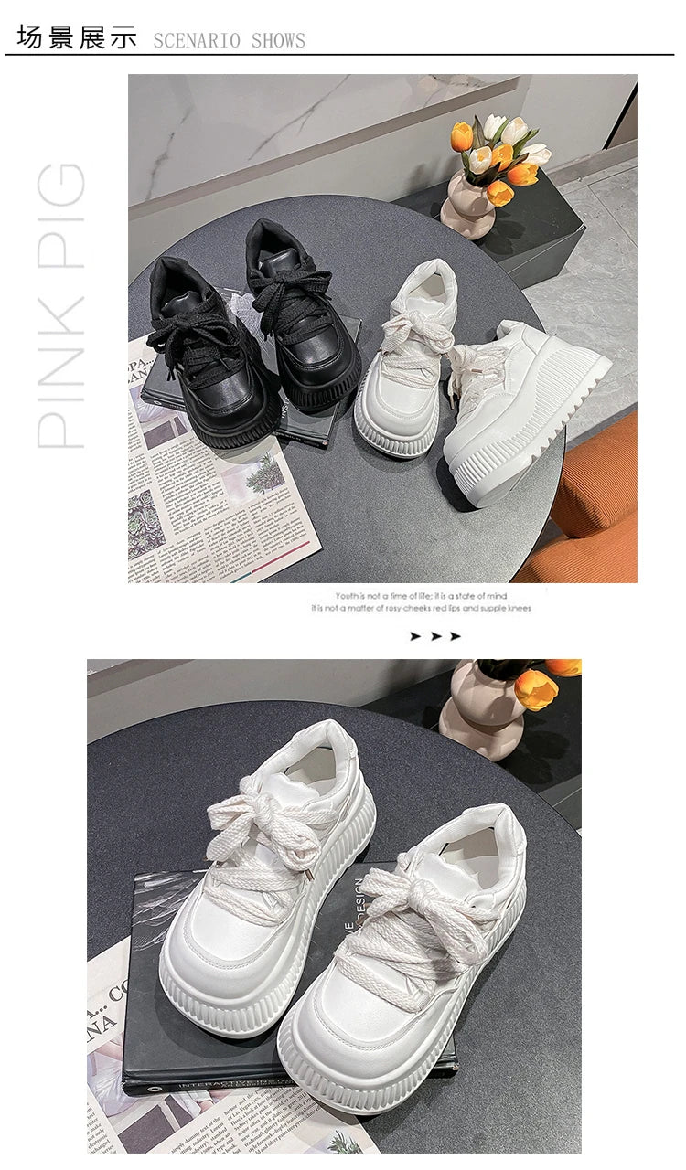 Women's 8.5CM Platform Wedge Sneakers – Stylish Casual Pumps for Everyday Wear