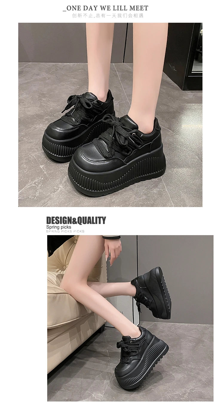 Women's 8.5CM Platform Wedge Sneakers – Stylish Casual Pumps for Everyday Wear