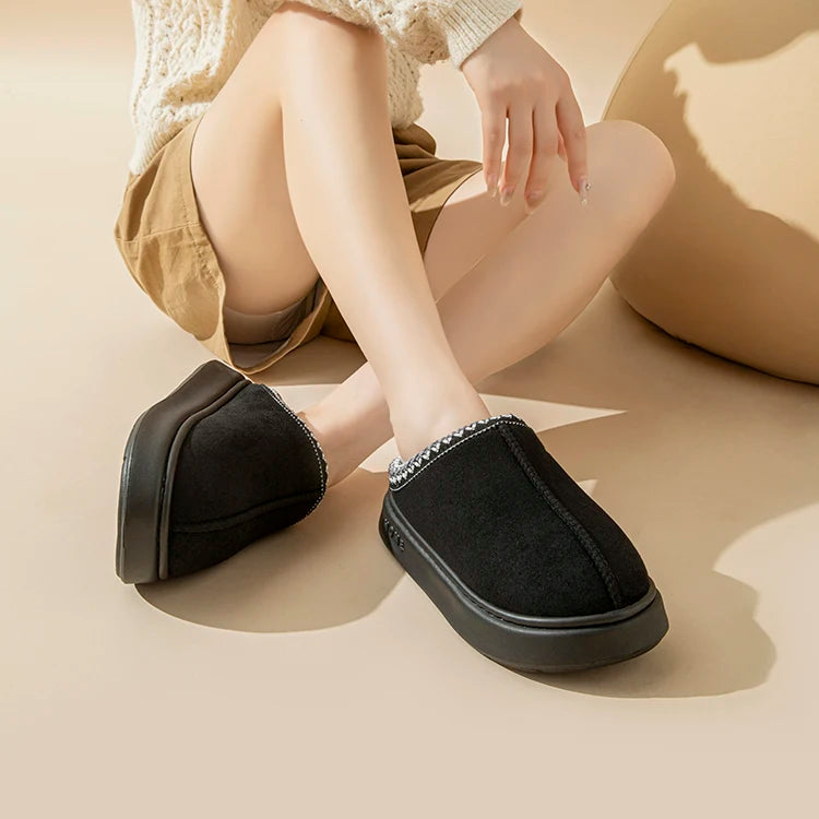 Women's Platform Fluffy Slippers – Plush Winter House Shoes with Soft Comfort