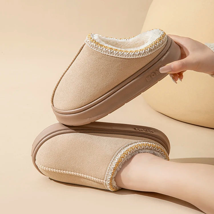 Women's Platform Fluffy Slippers – Plush Winter House Shoes with Soft Comfort