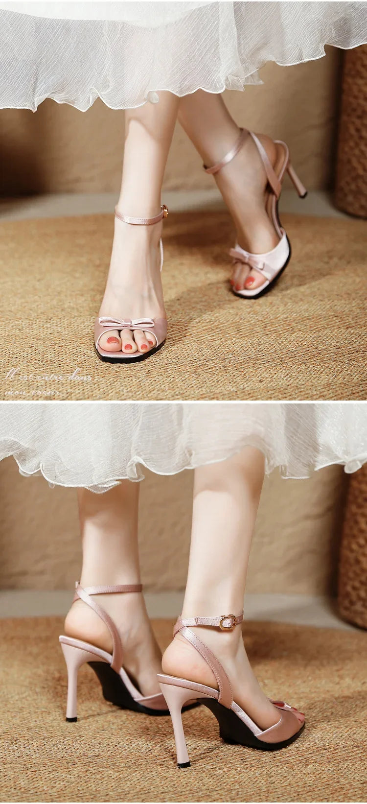 Women's Elegant High Heel Sandals – Bowknot Ankle Strap Dress Shoes