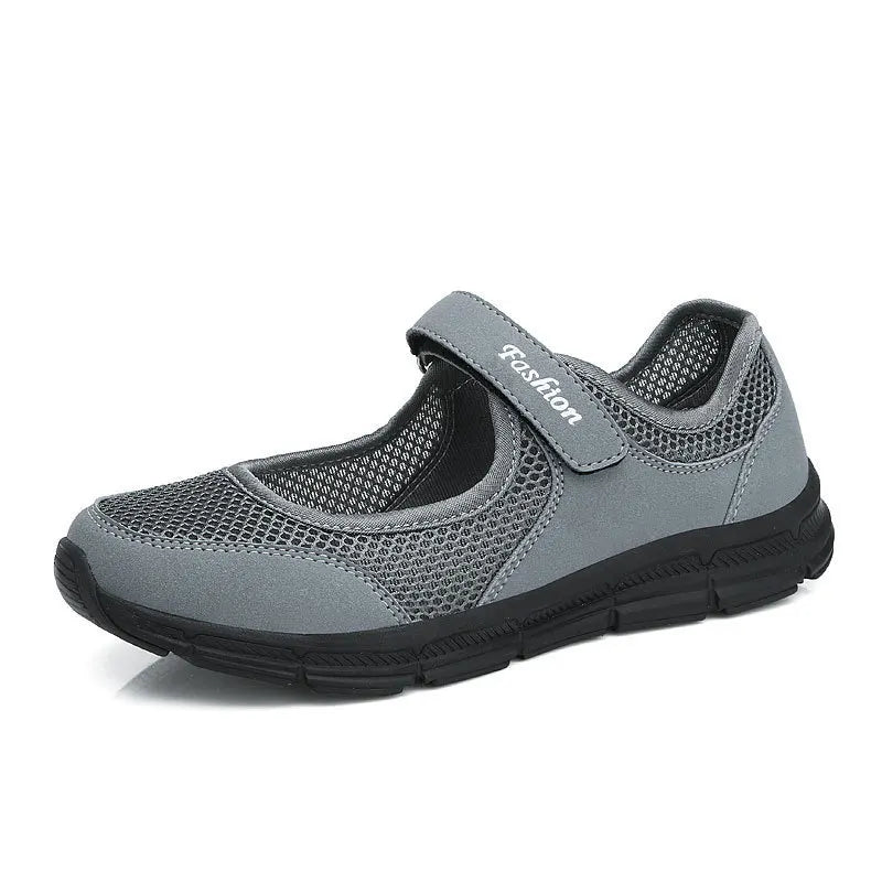Women's White Mesh Sneakers – Breathable Vulcanized Casual Walking Shoes