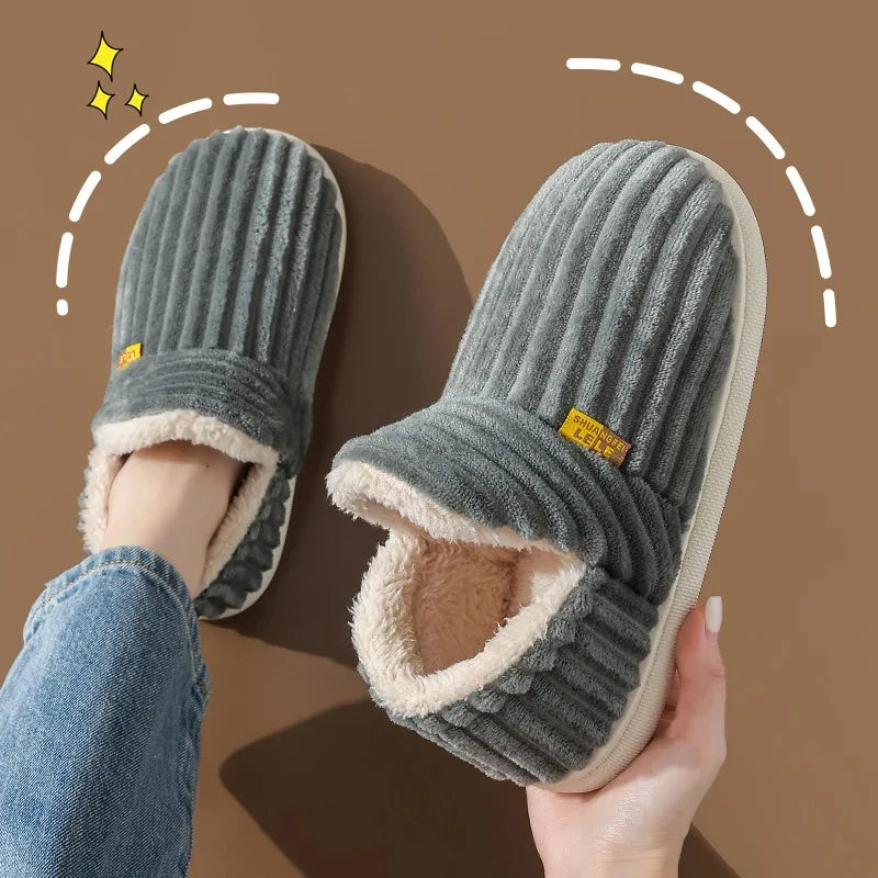 Evshine Women's Winter Fur Slippers – Soft Plush Fuzzy Warm House Shoes