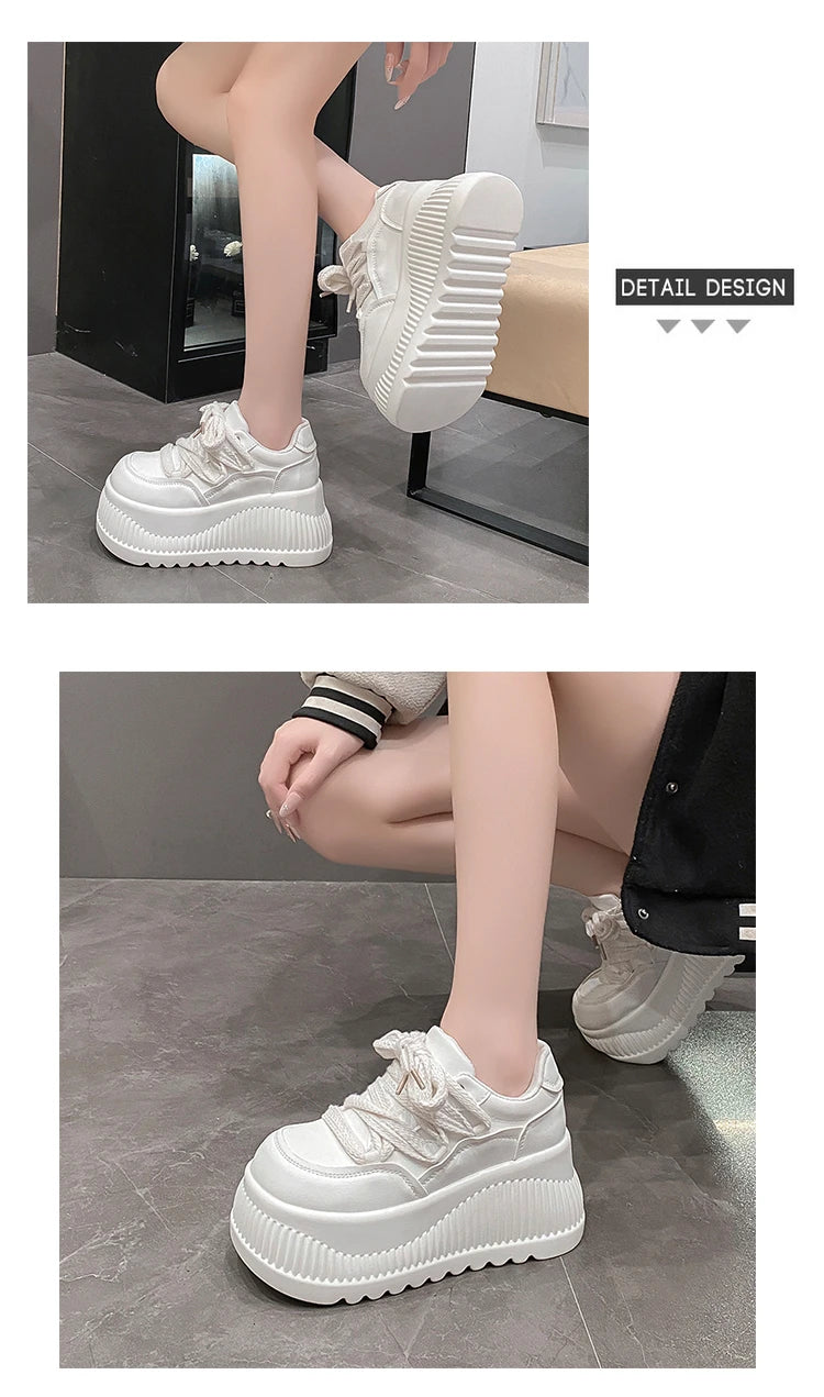 Women's 8.5CM Platform Wedge Sneakers – Stylish Casual Pumps for Everyday Wear