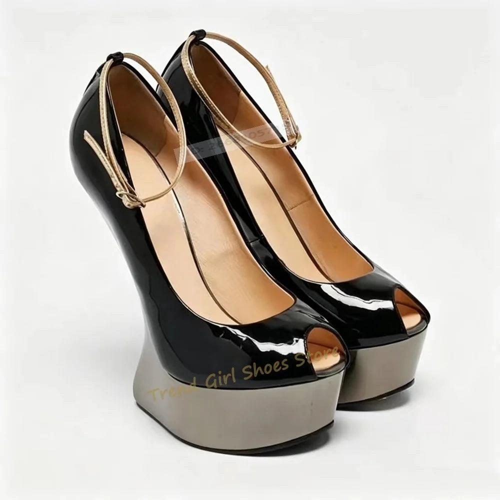 Women's Heelless High Heel Sandals – Open Toe Buckle Strap Party Shoes