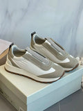 Women's Genuine Leather Beaded Slip-On Sneakers – Vulcanized Casual Shoes