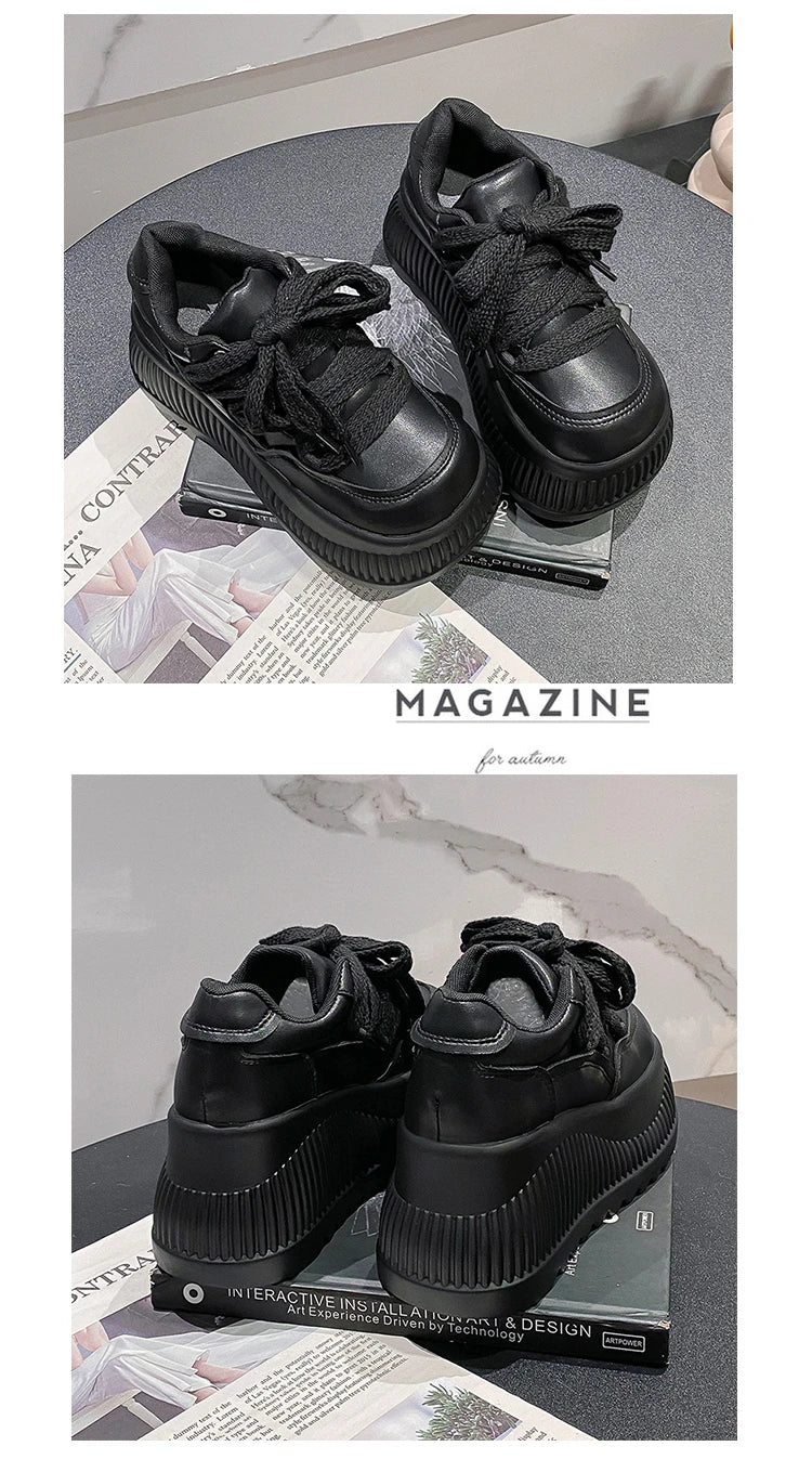 Women's 8.5CM Platform Wedge Sneakers – Stylish Casual Pumps for Everyday Wear