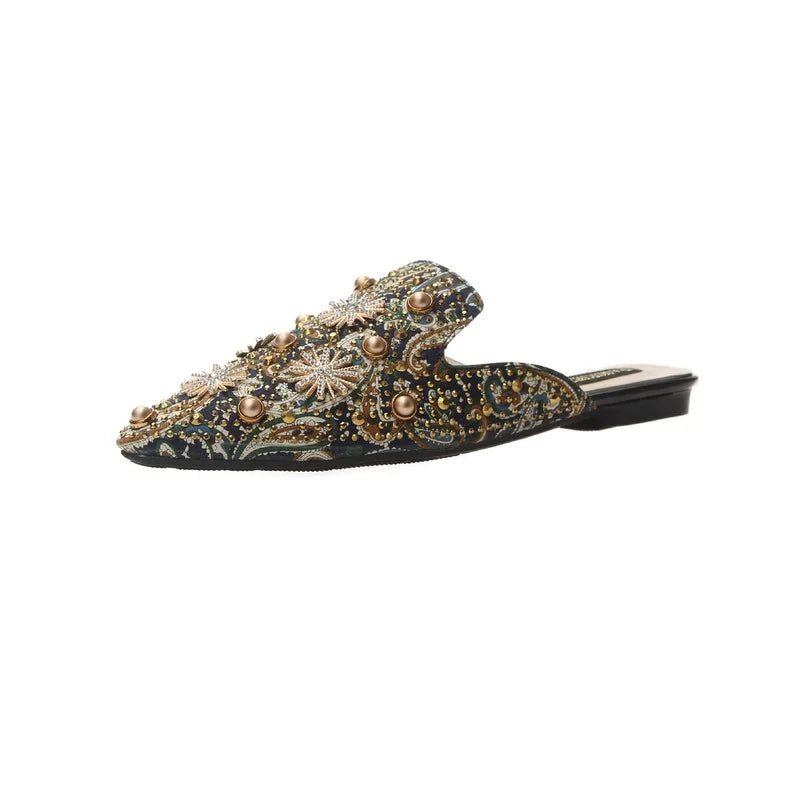 Luxury Women's Mules – Elegant Low-Heel Summer Slip-On Casual Shoes