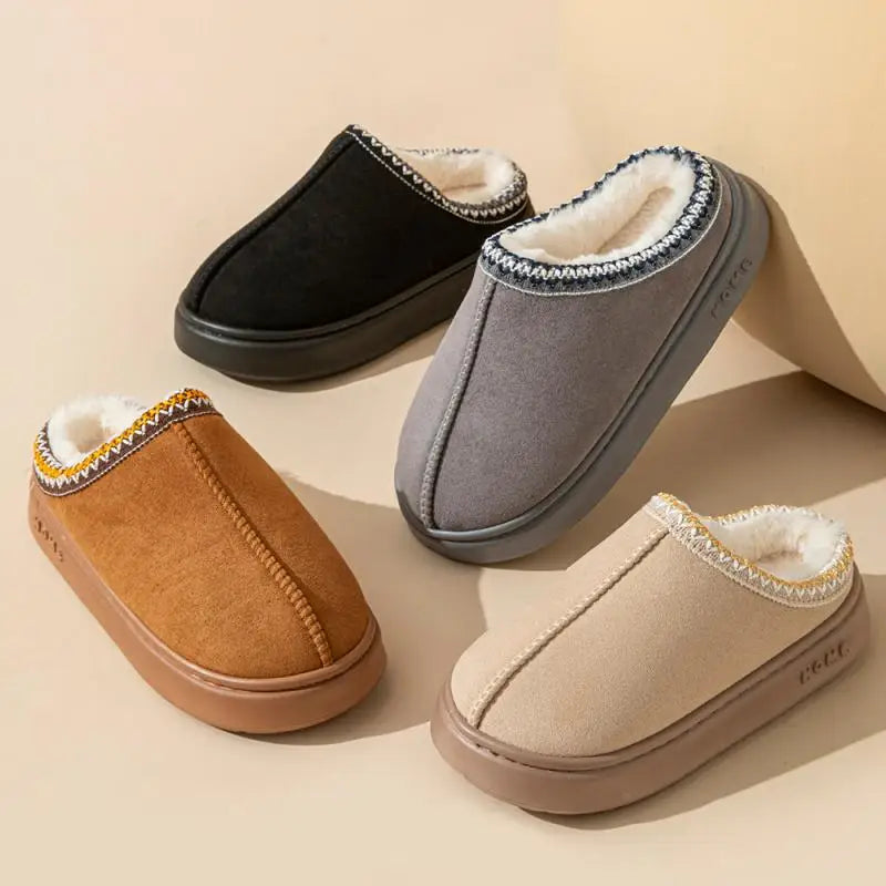 Women's Platform Fluffy Slippers – Plush Winter House Shoes with Soft Comfort