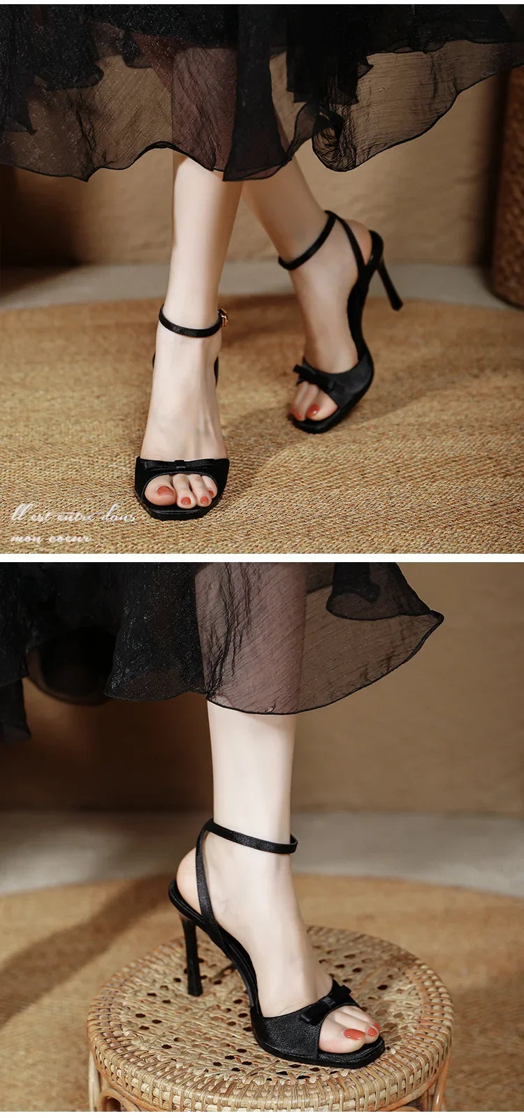 Women's Elegant High Heel Sandals – Bowknot Ankle Strap Dress Shoes