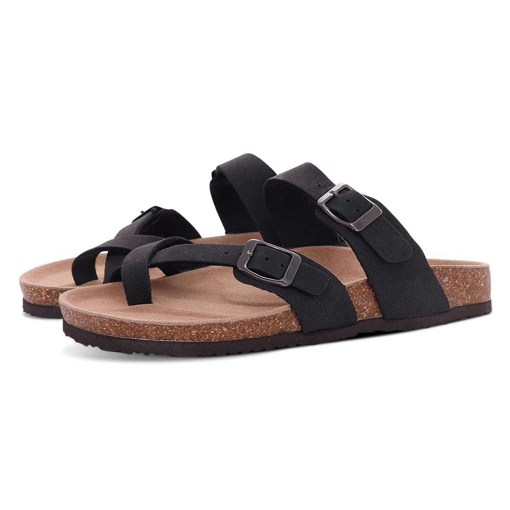 Unisex Suede Mules & Clogs – Cork Insole Sandals with Arch Support