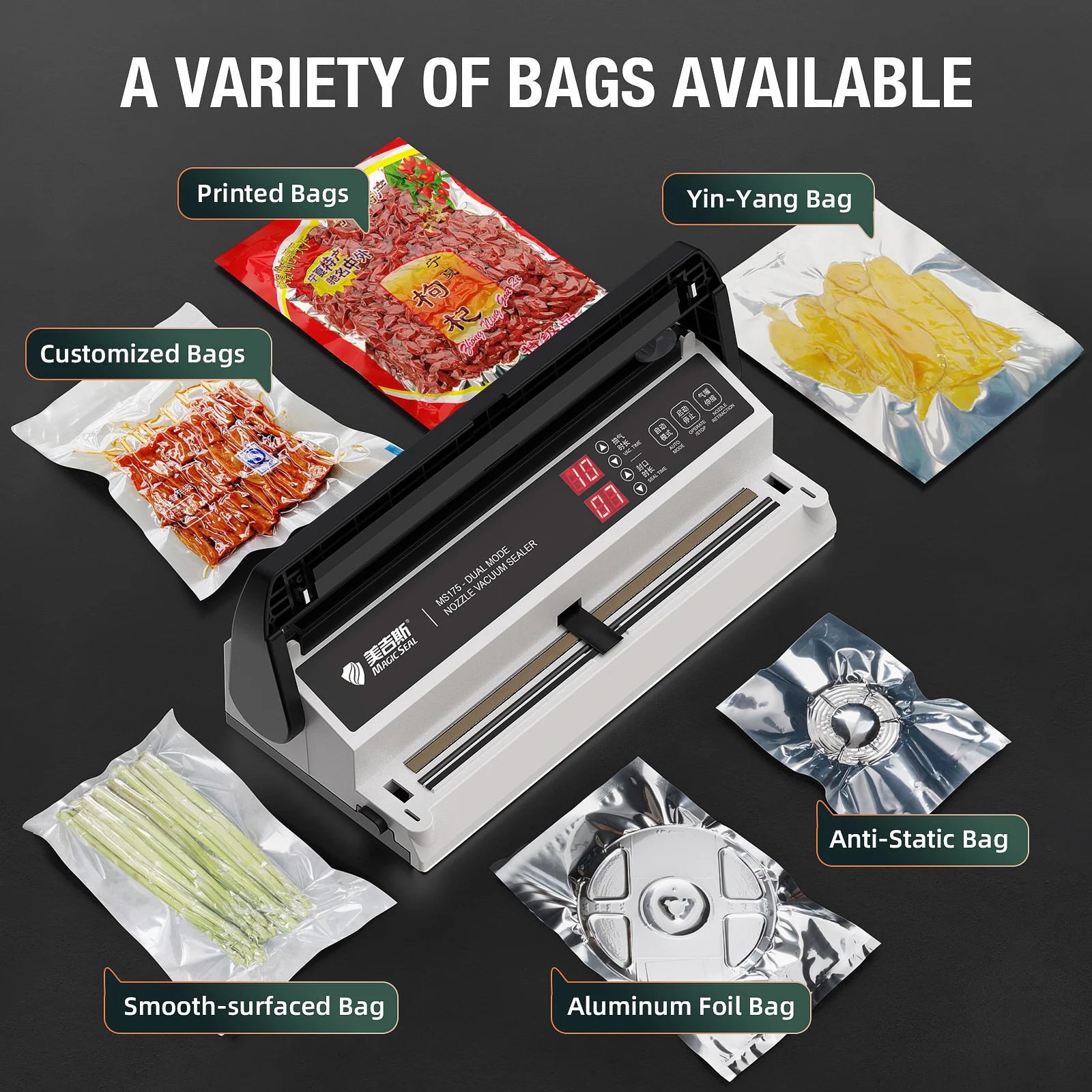 MAGIC SEAL MS175 220W Automatic Vacuum Sealer Machine – 30cm Food Packaging Sealer